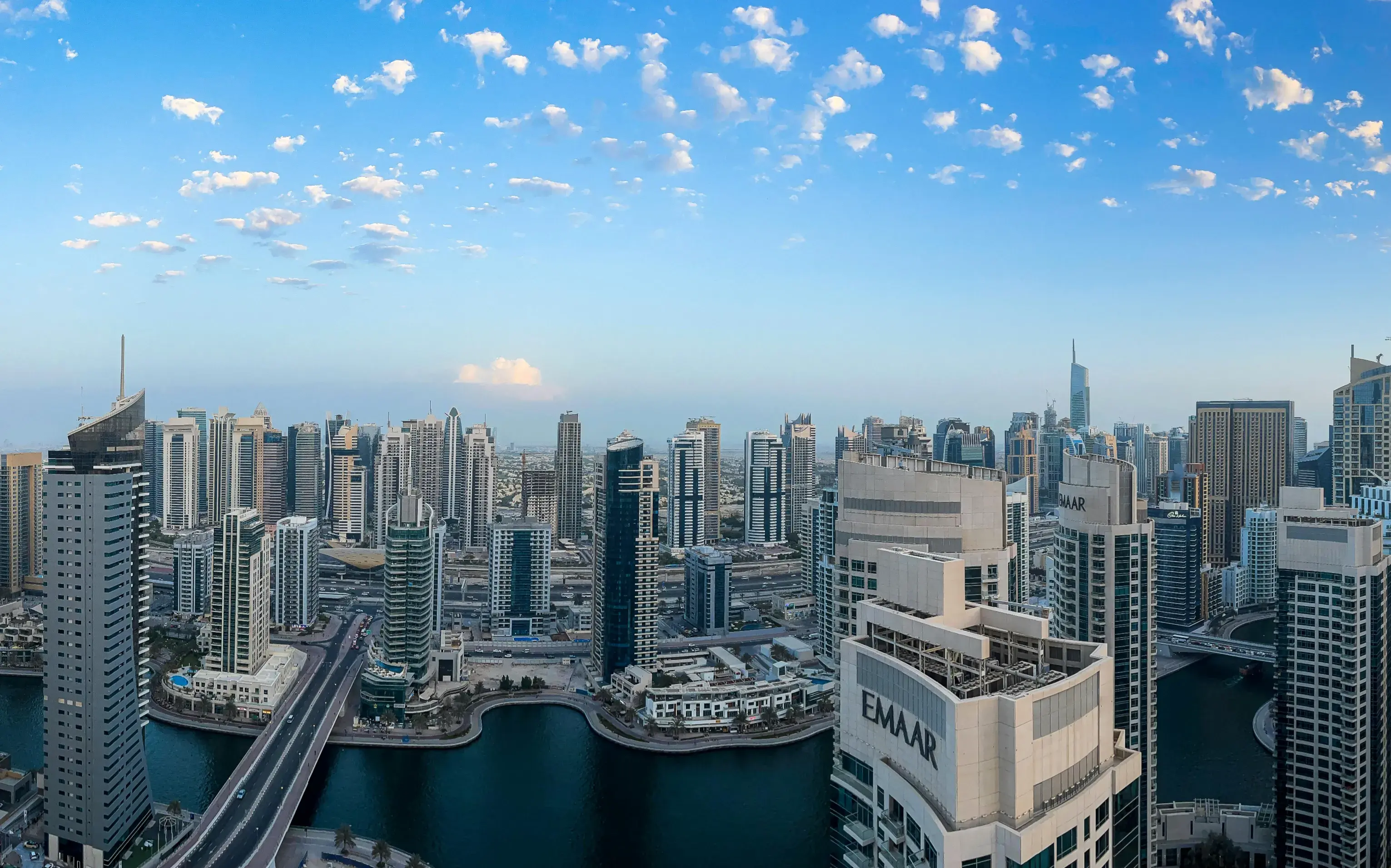 Panoramic View Of Dubai Marina Skyline