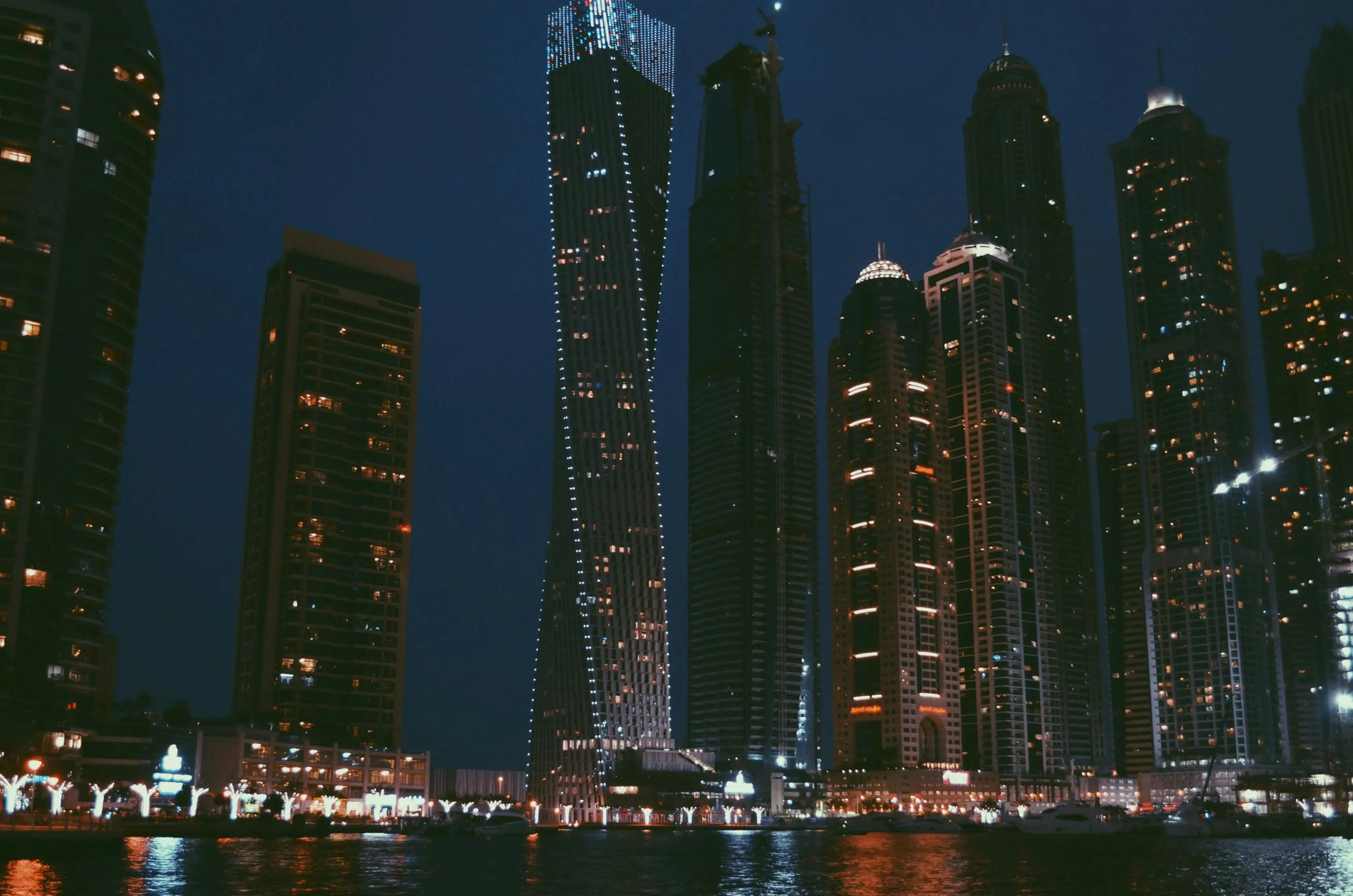 Illuminated City At Night