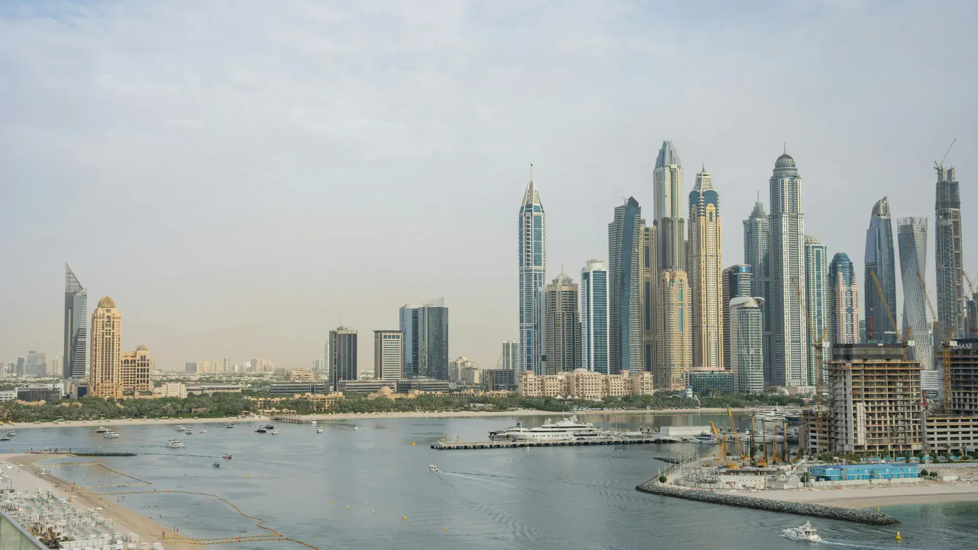 Modern Skyscrapers By Sea Cropped